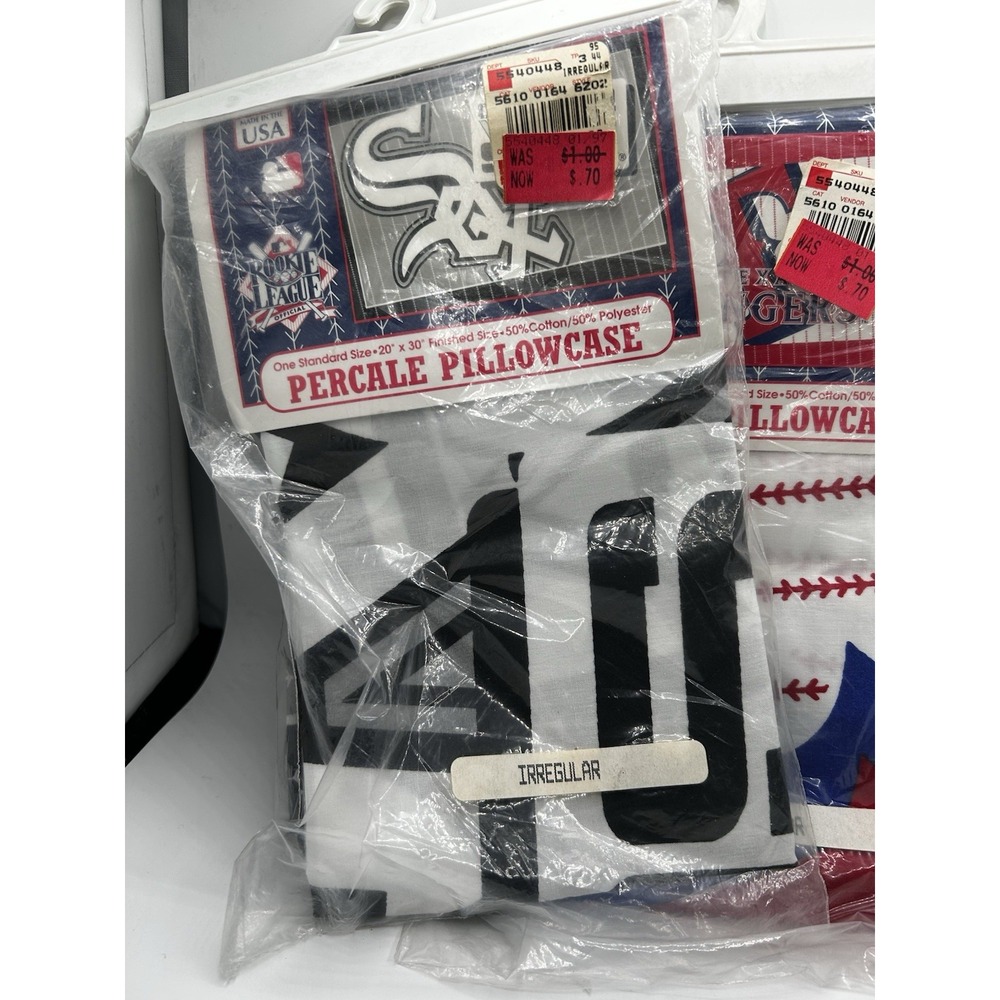 Vintage MLB Rookie League Percale Pillowcases Lot of 3 White Sox Rangers USA - Picture 2 of 5